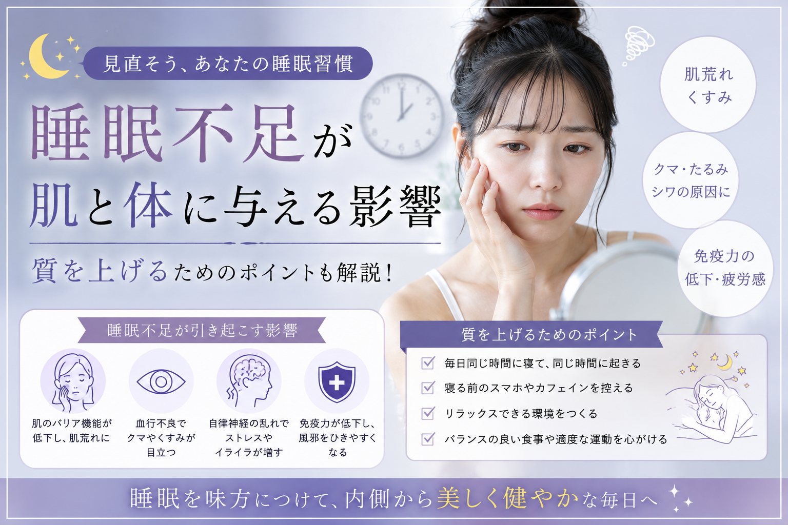 睡眠不足 肌 体 影響 質