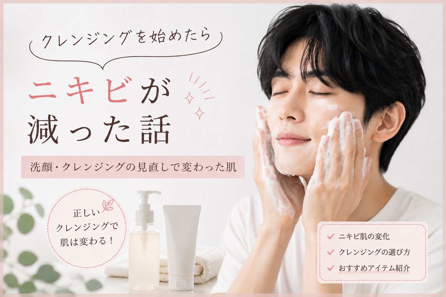 男性 クレンジング ニキビ改善