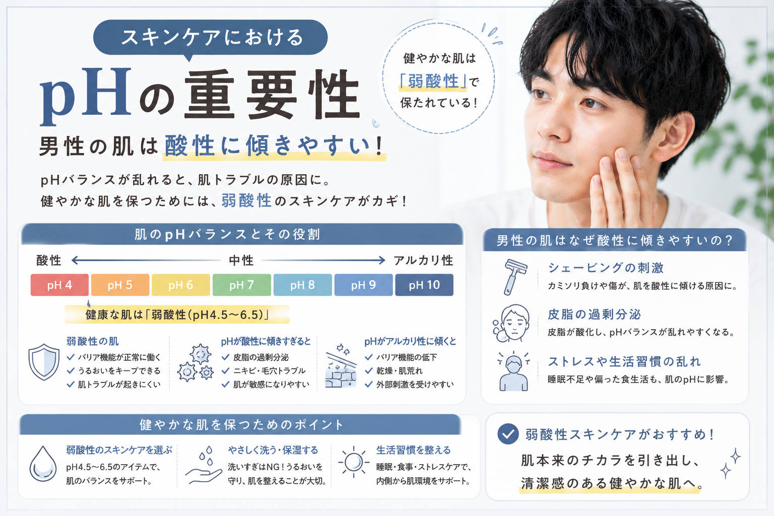 スキンケア pH 弱酸性 男性 洗顔料
